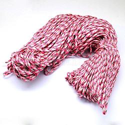 7 Innenkerne Polyester- & Elasthan-Kordelseile, zur Herstellung von Seilarmbändern, neon rosa , 4 mm, ca. 109.36 Yard (100m)/Bündel, 420~500 g / Bündel