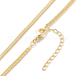 Halskette mit Weizenketten aus Messing für Frauen, cadmiumfrei und bleifrei, echtes 18k vergoldet, 17.68 Zoll (44.9 cm)