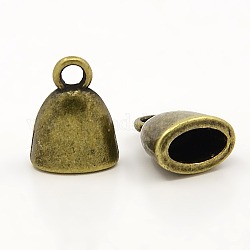 Tibetan Style Cord Ends, Antique Bronze, Lead Free & Cadmium Free, 13x10x7mm, Hole: 2mm