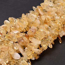 Pépites de citrine perles naturelles brins, teints et chauffée, 8~30x5~12mm, Trou: 1mm, environ 15.3 pouce ~ 15.7 pouces