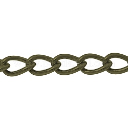 Iron Twisted Chains, Unwelded, Nickel Free, Antique Bronze, 10.7x7x2mm