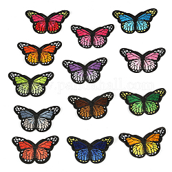 Computerized Embroidery Cloth Iron on/Sew on Patches, Costume Accessories, Appliques, Butterfly, Mixed Color, 46x78mm