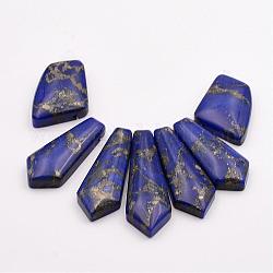 Lapis lazuli filamentos sintético Cuentas, sagitar, 19~44x15~27x6~7mm, agujero: 1.5 mm, aproximamente 7 pcs / cadena, 3.74 pulgada (9.5 cm)