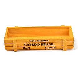 Caja de madera para plantas y caja de almacenamiento, rectángulo con la palabra, amarillo, 21.3x7.2x4.5 cm