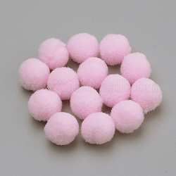 Mestiere di bambola fai da te, palla in poliestere pom pom, tondo, perla rosa, 18~19mm