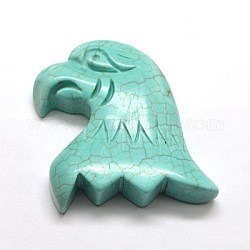 Synthetic Turquoise Pendants, Eagle Head, Turquoise, 50x41x11mm, Hole: 1mm