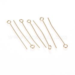 304 Stainless Steel Eye Pins, Golden, 30x0.6mm, Hole: 2mm
