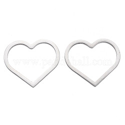 304 Stainless Steel Linking Rings, Heart, Stainless Steel Color, 27x30x1mm