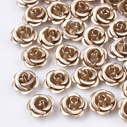 Aluminium-Perlen, matt, langlebig plattiert, 5-Blütenblatt Blüte, peachpuff, 7.5~8x5 mm, Bohrung: 1 mm