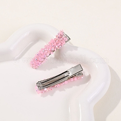 Fermagli per capelli in allogatore acrilico, perla rosa, 50x12mm