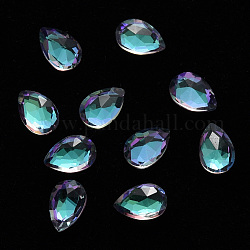 Кабошоны из прозрачного стекла в форме капли, ногтей декоративные аксессуары, граненые, красочный, 6x4x2.5 мм