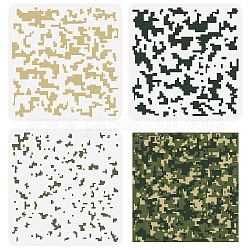 FINGERINSPIRE 3 PCS Camo Stencils 11.8x11.8inch Reusable Painting Templates Camouflage Pattern Stencils Camo Templates Square Stencils Large Stecil Sets for Fabric Wood Wall Home Decor