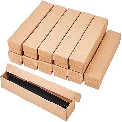 Cajas de cartón de papel de joyería, caja de col, Rectángulo, arena marrón, 21x4.5x3.1 cm