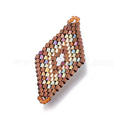 Liens de perles de rocaille japonaises miyuki & toho, motif de tissage, losange, colorées, 43~44.1x19.4~20.2x1.6~1.8mm, Trou: 1.6~1.8mm
