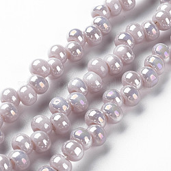 Electroplate Glass Beads Strands, Abacus, Thistle, 6.5x4.5mm, Hole: 1.8mm, about 100pcs/strand, 13.78 inch