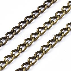 Железные витые цепочки обуздать цепи, несварные, без свинца и без никеля , античная бронза, ссылка: 3x5 mm, толстый 0.8 мм 