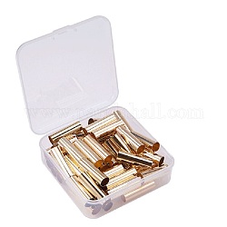 Messingrohr Perlen, Licht Gold, 25x8 mm, Bohrung: 7.5 mm, 50 Stück / Karton