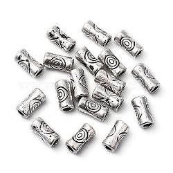 Tibetischer stil legierung perlen, Bleifrei und cadmium frei, Tube, Antik Silber Farbe, Größe: ca. 3mm Durchmesser, 5 mm lang, Loch: 1 mm.