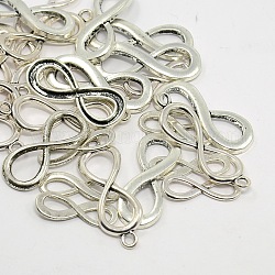 Mixed Antique Silver Vintage Alloy Infinity Links connectors, Lead Free, 23~39x8~13x1.5~2mm, Hole: 2~7x7~10mm