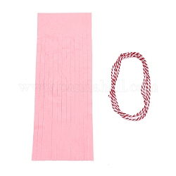 Bandera de borla de papel, con cordón de algodón, rosa, 335mm