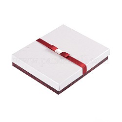 Прямоугольник комплект украшений картонные коробки, с губкой и лентой, белые, 16x13x3 см