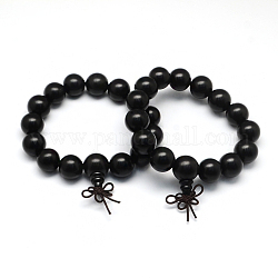 Ébène bracelets extensibles en bois, noir, 55~60mm
