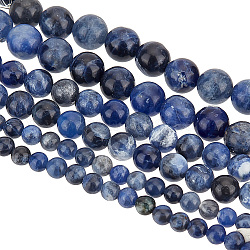 Olycraft 3 Strands 3 Styles Natural Sodalite Beads Strands, Round, 4~8mm, Hole: 1mm