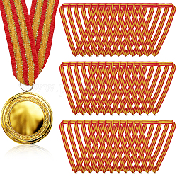 Cinturino per medaglie in nastro di poliestere chgcraft, con anello di ferro, rosso, 415x25x0.5mm, 36pcs/scatola