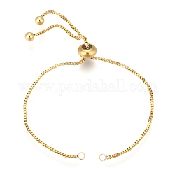 304 fabrication de bracelet chaîne en acier inoxydable, fabrication de bracelets coulissants, or, 8-5/8 pouce (22 cm), 1.2mm, Trou: 2mm