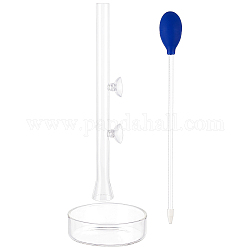 SUPERFINDINGS Glass Fish Shrimp Feeding Tube and Dish, with Acrylic Coral Feeder Aquarium Pipette, Clear, 30cm