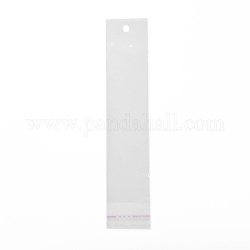 Rechteck-Plastiktüten aus Zellophan, selbstklebende Abdichtung, mit Aufhängeloch, Transparent, 25x5x0.01 cm
