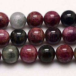Chapelets de perles en tourmaline naturelle, ronde, violet, 4mm, Trou: 0.8mm, Environ 96 pcs/chapelet, 15