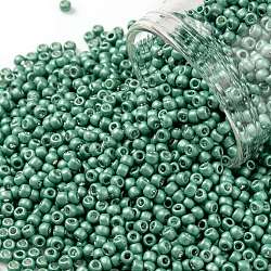 Toho perles de rocaille rondes, Perles de rocaille japonais, mat, (561f) zingué mat vert sthwst, 11/0, 2.2mm, Trou: 0.8mm, environ 5555 pcs/50 g