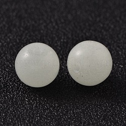 Perles de pierre lumineuses synthétiques rondes à moitié percées, 8mm, Trou: 1mm