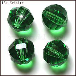 Perles d'imitation cristal autrichien, grade AAA, facette, ronde, verte, 8mm, Trou: 0.9~1mm