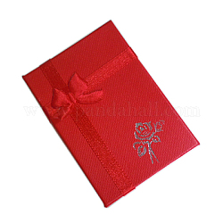 バレンタインデーには、パッケージのボール紙のペンダントネックレスボックスを表示します  ちょう結びに  長方形  レッド  7x5x2cm