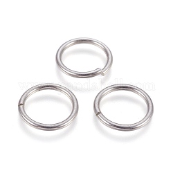 304 Stainless Steel Open Jump Rings, Stainless Steel Color, 12 Gauge, 20x2mm, Inner Diameter: 15.5mm, 120pcs/bag