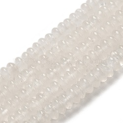 Chapelets de perles en cristal de quartz naturel, perles de cristal de roche, perles de soucoupe, rondelle, 6~6.5x2.5~3mm, Trou: 1mm, Environ 128~130 pcs/chapelet, 16.02~ 16.26'' (40.7~41.3 cm)
