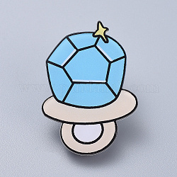 Spille di sicurezza acriliche, con perno in ferro, per Natale, anello di diamanti, cielo blu, 43x31x8 mm, pin: 0.8 mm