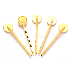 Железные фурнитуры шпильки Bobby Pin, плоско-круглые, золотые, 54x14 мм, лоток : 12 мм