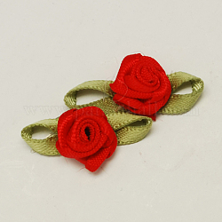 Accesorios de disfraces tejidos a mano, flor, rojo, 11x24x6mm