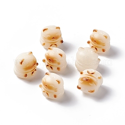 Perles de racine de bodhi naturelles sculptées, perles bouddha, forme de chat, chocolat, 18x18x16mm, Trou: 2mm