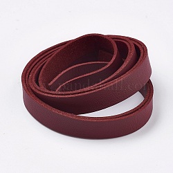 Cordón de gamuza sintética plana de un solo lado, encaje de imitación de gamuza, de color rojo oscuro, 10x1.5mm, alrededor de 1.09 yarda (1 m) / hebra