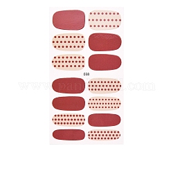 Наклейки для ногтей с цветком клубники, самоклеящийся, для женщин девушки маникюр украшения ногтей, полька точка рисунок, 25x9~16 мм, 14шт / лист