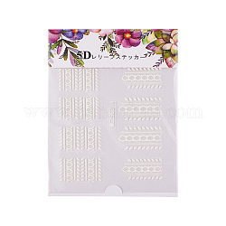 Adesivi per nail art, per le decorazioni delle punte delle unghie, fiore, avorio, 63x70.5x0.5mm