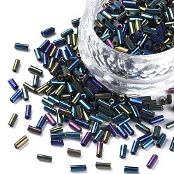 Стеклянные бусины цвета металлик, круглое отверстие, 3~8x2 мм, отверстие : 0.7 мм, около 450 г / фунт