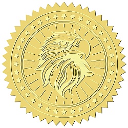 34 foglio di adesivi autoadesivi in lamina d'oro in rilievo, adesivo decorativo con medaglia a punto rotondo per sigillo di busta, aquila, 165x211mm, 12pcs / scheda