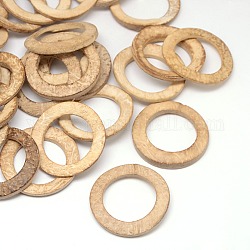 Фурнитуры дерева ювелирные кокосового связывающие кольца, деревесиные, 38x2~5 мм