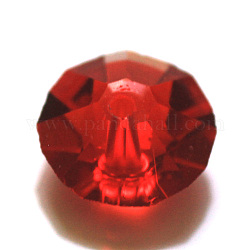 Imitation Austrian Crystal Beads, Grade AAA, Faceted, Flat Round, Red, 8x4mm, Hole: 0.9~1mm
