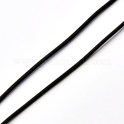 Coreano hilo cristal elástico, cuerda de pulsera elástica, cordón redondo que rebordea, negro, 1mm, alrededor de 27.34 yarda (25 m) / rollo